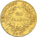 Consulat (1799-1804). 20 francs an XI, ... 