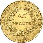 Consulat (1799-1804). 20 francs an 12, ... 
