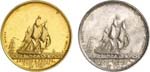 Consulat (1799-1804). Paire de médailles en ... 