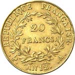 Premier Empire (1804-1814). 20 francs an 12, ... 