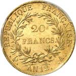 Premier Empire (1804-1814). 20 francs an 12, ... 
