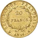 Premier Empire (1804-1814). 20 francs An 14, ... 
