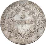 Premier Empire (1804-1814). 5 francs 1806, ... 