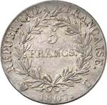 Premier Empire (1804-1814). 5 francs 1807, ... 