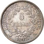 Premier Empire (1804-1814). 5 francs 1807, ... 