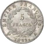 Premier Empire (1804-1814). 5 francs 1811, ... 