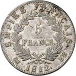 Premier Empire (1804-1814). 5 francs 1812, ... 