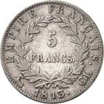 Premier Empire (1804-1814). 5 francs 1813, ... 