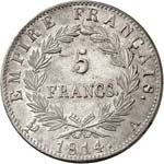 Premier Empire (1804-1814). 5 francs 1814, ... 