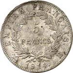 Premier Empire (1804-1814). 5 francs 1814, ... 