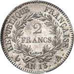 Premier Empire (1804-1814). 2 francs An 13, ... 