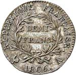 Premier Empire (1804-1814). Demi franc 1806, ... 