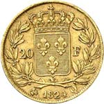 Louis XVIII (1814-1824). 20 francs or buste ... 