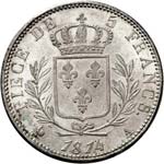 Louis XVIII (1814-1824). 5 francs 1814, ... 