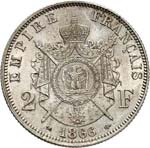 Napoléon III (1852-1870). 2 francs 1866, ... 