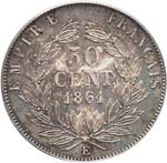 Napoléon III (1852-1870). 50 centimes 1861, ... 