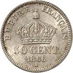 Napoléon III (1852-1870). 50 centimes 1866, ... 