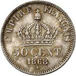 Napoléon III (1852-1870). 50 centimes 1868, ... 
