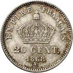 Napoléon III (1852-1870). 20 centimes 1868, ... 