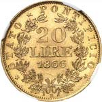 Vatican, Pie IX (1846-1878). 20 lire 1866 ... 