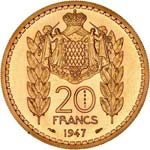 Louis II (1922-1949). 20 francs 1947, essai ... 