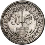 Louis II (1922-1949). 50 centimes 1924, ... 
