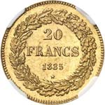 Léopold Ier (1831-1865). 20 francs 1835, ... 