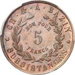 Canal de Suez., Ch. & A. Bazin. 5 francs, ... 