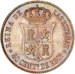 Isabelle II (1833-1868). 40 centimos de ... 