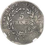 Consulat (1799-1804). 5 francs An 12 G, ... 