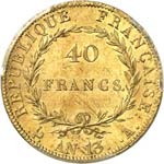 Premier Empire (1804-1814). 40 francs or an ... 
