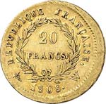 Premier Empire (1804-1814). 20 francs 1808, ... 