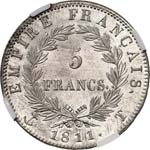 Premier Empire (1804-1814). 5 francs 1811 ... 