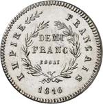 Napoléon II (1811-1832). 1/2 franc 1816, ... 
