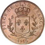 Louis XVIII (1814-1824). 5 francs 1815, ... 