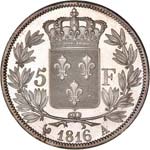 Louis XVIII (1814-1824). 5 francs 1816 A, ... 