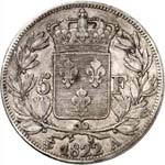 Louis XVIII (1814-1824). 5 francs 1822 A, ... 