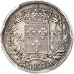 Charles X (1824-1830). 1/2 franc 1827, ... 