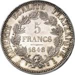 II° République (1848-1852). 5 francs ... 