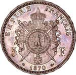 Napoléon III (1852-1870). 5 francs 1870, ... 