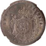 Napoléon III (1852-1870). 5 francs 1870, ... 