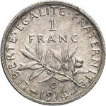 III° République (1870-1940). Franc 1914, ... 