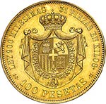 Amadeo I (1871-1873). 100 pesetas 1871 (71), ... 