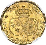 Louis XV (1715-1774). Double louis d’or au ... 