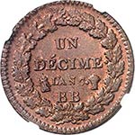 Directoire (1795-1799). Décime an 7/5 BB, ... 
