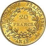 Premier Empire (1804-1814). 20 francs an 12 ... 