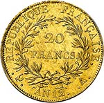 Premier Empire (1804-1814). 20 francs an 12 ... 