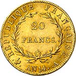 Premier Empire (1804-1814). 20 francs an 14 ... 
