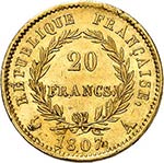 Premier Empire (1804-1814). 20 francs tête ... 
