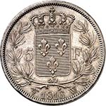 Louis XVIII (1814-1824). 5 francs 1816 W, ... 